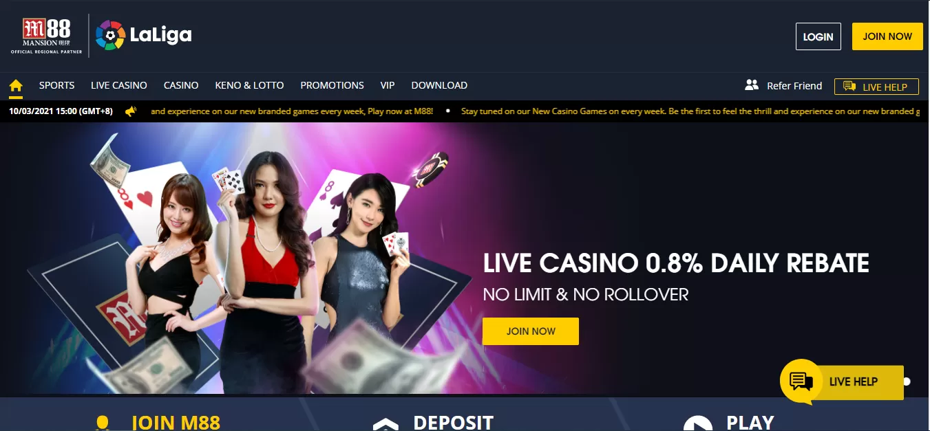 Trang đánh Baccarat trực tuyến M88 uy tín tại châu Á